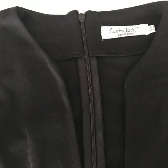 Lucky Lady Women's Black Short Sleeve Mini Dress with Belt - Size Medium - Picture 6 of 6